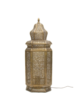 Brass Floor Lantern - Moroccan Home Accent