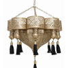 Intricate Brass Pendant Lamp - Moroccan Charm