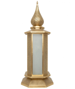 Elegant Brass Floor Lantern - Moroccan Nights